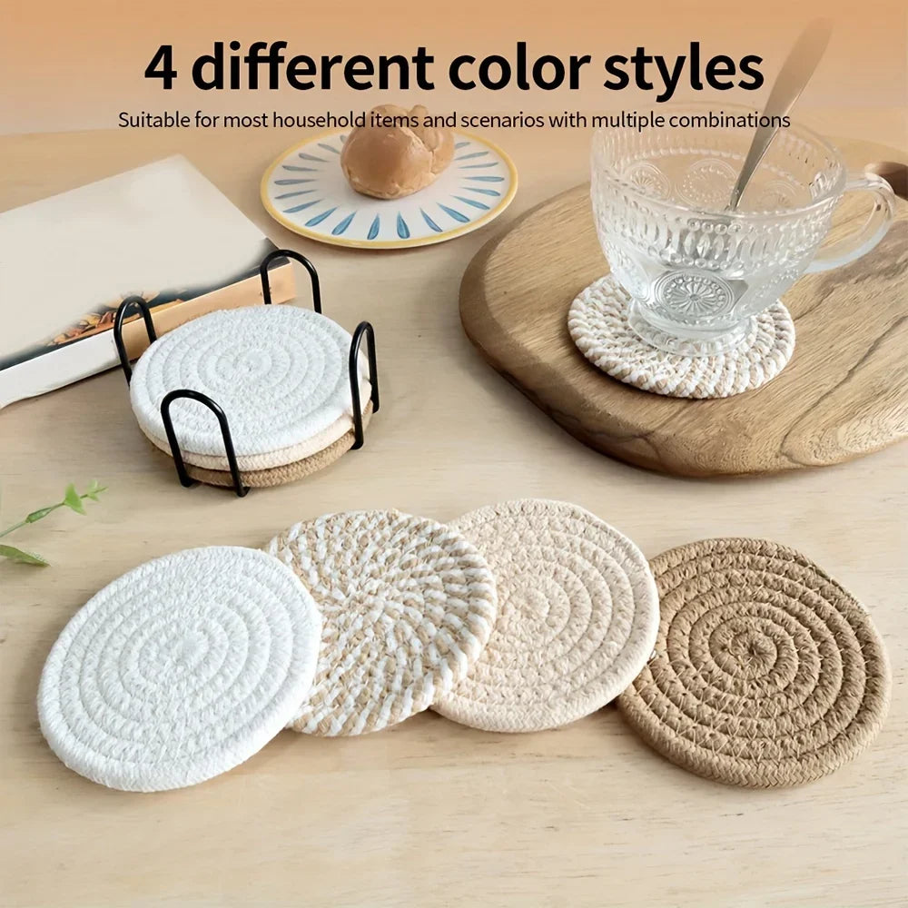 Minimalist Cotton Drink Coaster Set