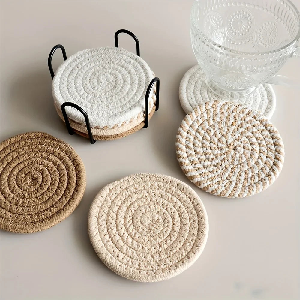 Minimalist Cotton Drink Coaster Set