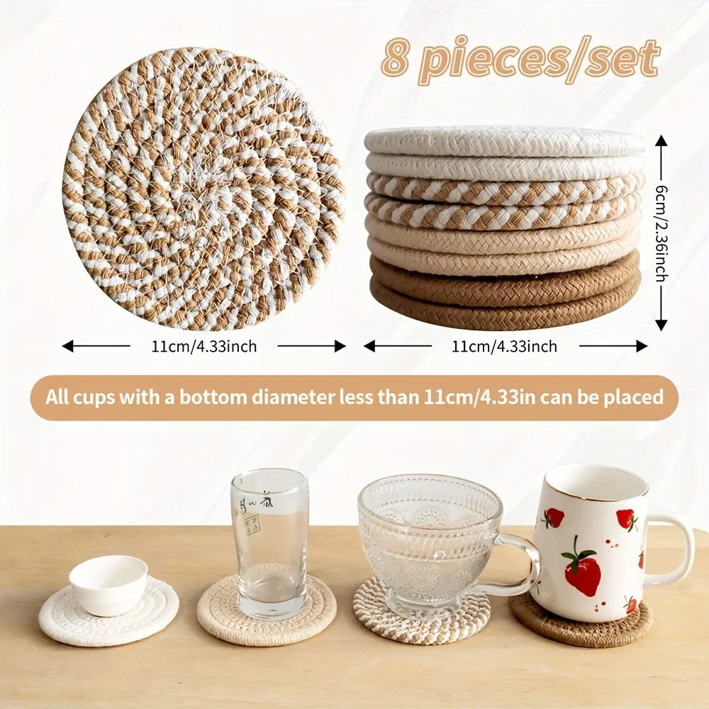 Minimalist Cotton Drink Coaster Set