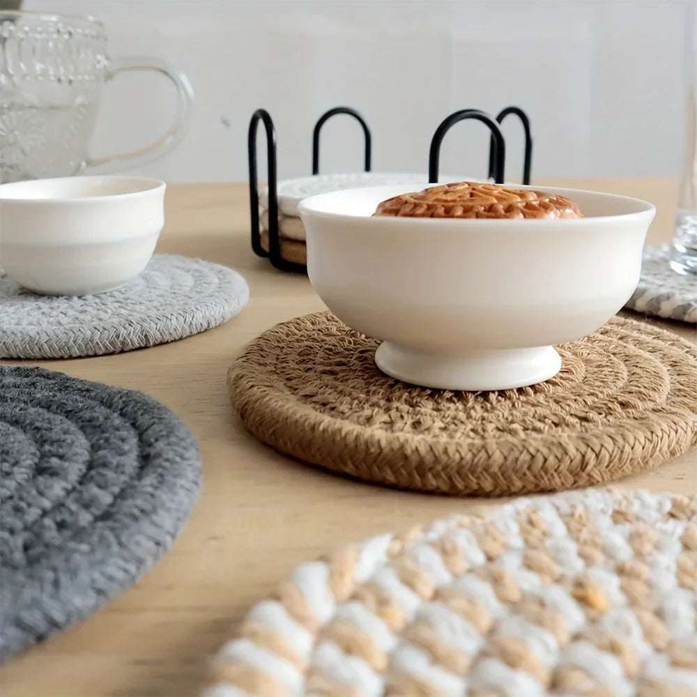 Minimalist Cotton Drink Coaster Set