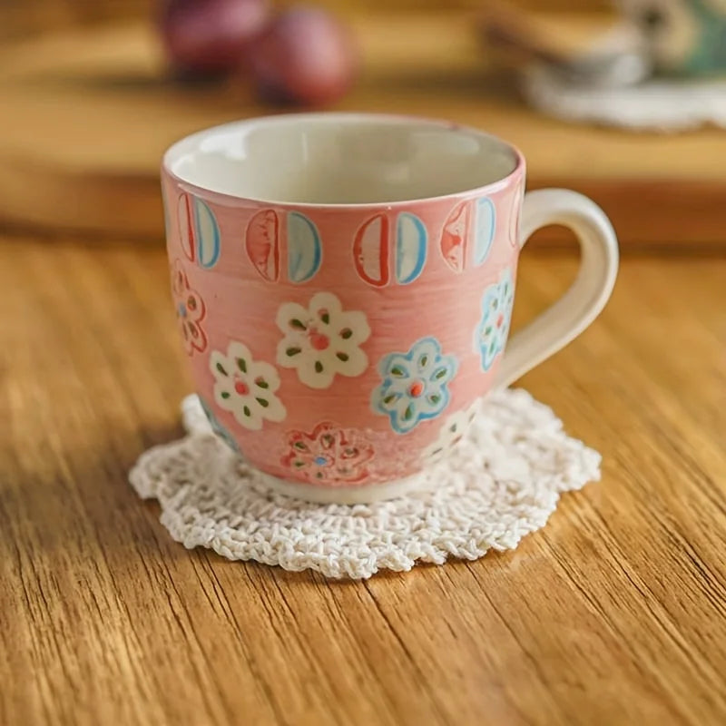 Bohemian Floral Crochet Coaster Set