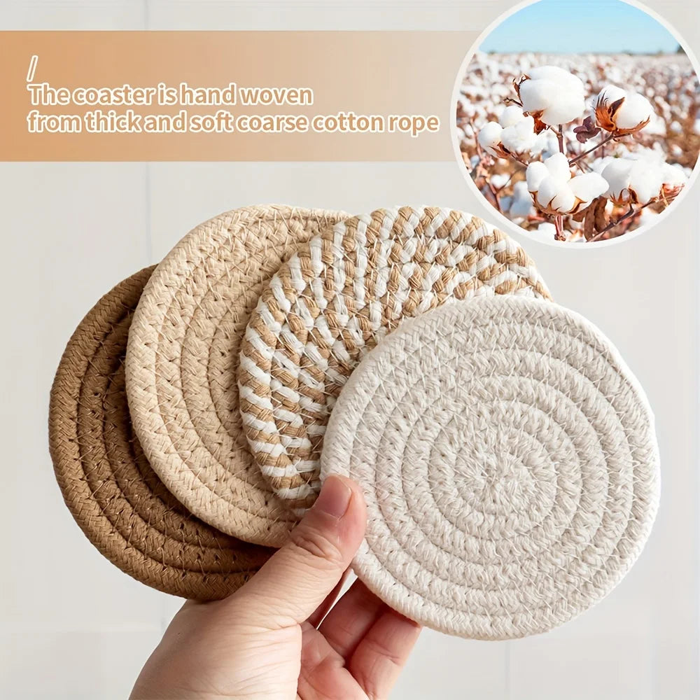 Minimalist Cotton Drink Coaster Set